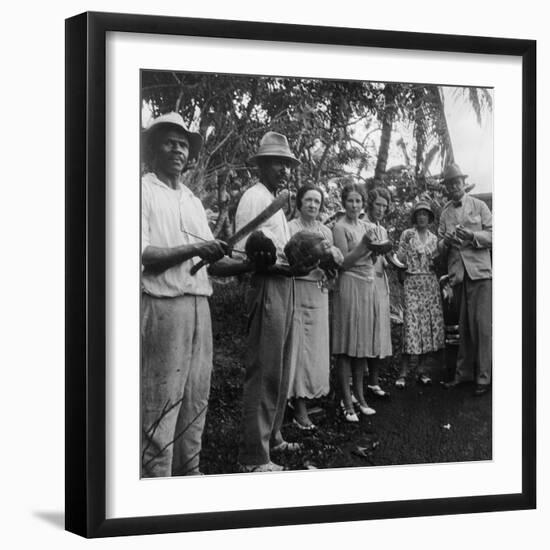 Tourists During a Halt by the Wayside, St Vincent, 1931-null-Framed Photographic Print