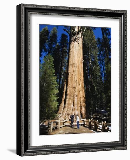 Tourists Dwarfed by the General Sherman Sequoia Tree, Sequoia National Park, California, USA-Kober Christian-Framed Photographic Print