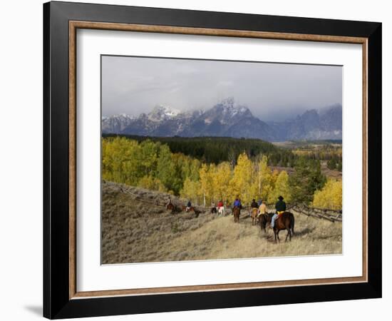 Tourists Enjoying Horseback Riding, Grand Teton National Park, Wyoming, USA-Rolf Nussbaumer-Framed Photographic Print