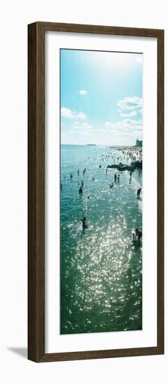 Tourists Enjoying on the Beach at Coney Island, Brooklyn, New York City, New York State, USA-null-Framed Photographic Print