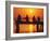 Tourists Enjoying the Sunset, Roatan, Largest of the Bay Islands, Honduras, Caribbean Sea-Robert Francis-Framed Photographic Print