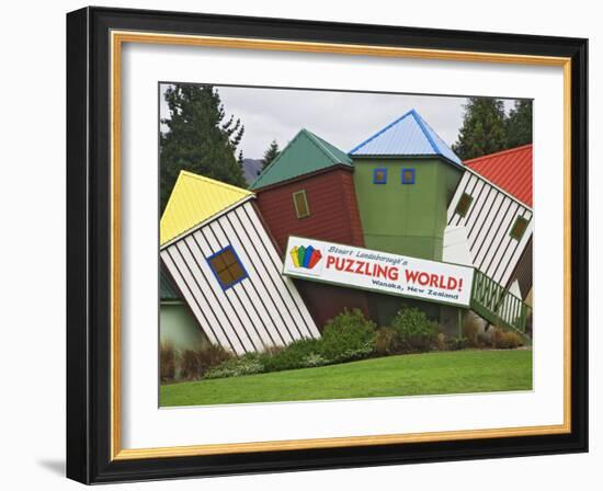 Tourists Experience Mazes and Optical Illusions, Wanaka, South Island, New Zealand-Dennis Flaherty-Framed Photographic Print