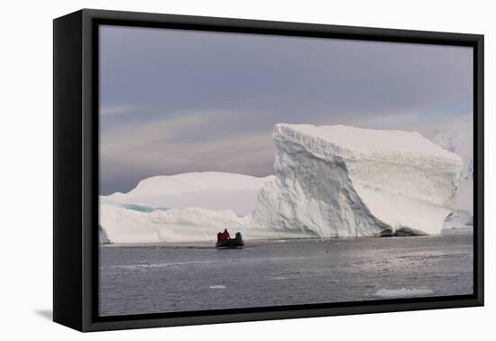 Tourists exploring Skontorp Cove in inflatable boat, Paradise Bay, Antarctica, Polar Regions-Sergio Pitamitz-Framed Premier Image Canvas