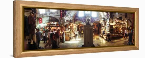 Tourists in a Market, Grand Bazaar, Istanbul, Turkey-null-Framed Stretched Canvas