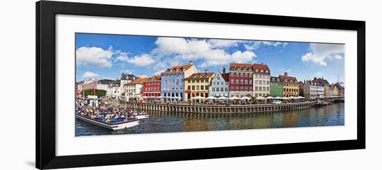 Tourists in a Tourboat with Buildings Along a Canal, Nyhavn, Copenhagen, Denmark-null-Framed Photographic Print