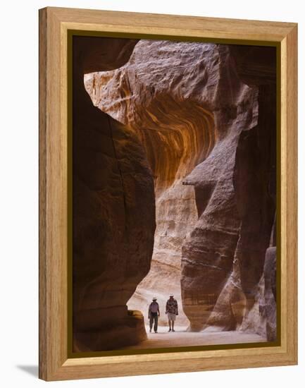 Tourists in Al-Siq, Petra, Jordan-Keren Su-Framed Premier Image Canvas