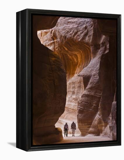 Tourists in Al-Siq, Petra, Jordan-Keren Su-Framed Premier Image Canvas