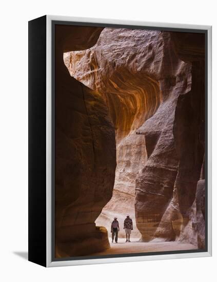 Tourists in Al-Siq, Petra, Jordan-Keren Su-Framed Premier Image Canvas