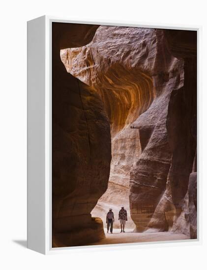 Tourists in Al-Siq, Petra, Jordan-Keren Su-Framed Premier Image Canvas