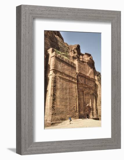 Tourists in Front of Facade, the Street of Facades, Petra, Jordan, Middle East-Richard Maschmeyer-Framed Photographic Print