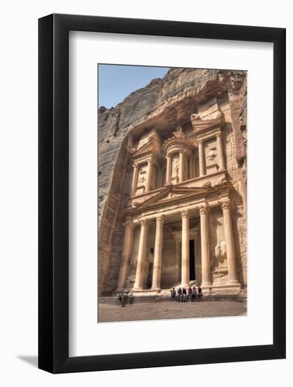 Tourists in Front of the Treasury, Petra, Jordan-Richard Maschmeyer-Framed Photographic Print