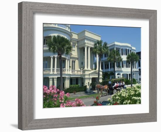 Tourists in Horse Drawn Vehicle, East Battery, Charleston, South Carolina, USA-Richardson Rolf-Framed Photographic Print