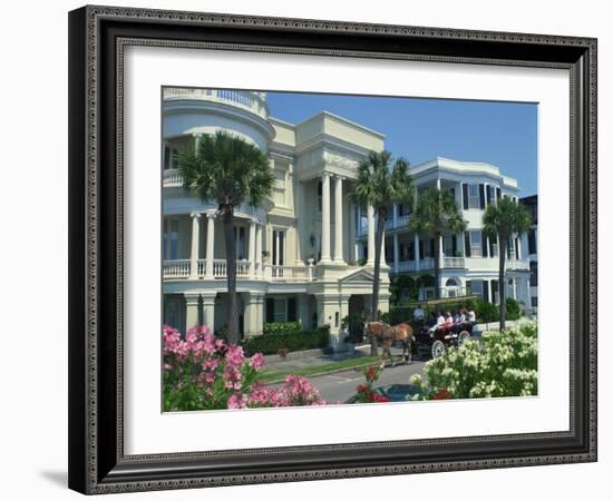 Tourists in Horse Drawn Vehicle, East Battery, Charleston, South Carolina, USA-Richardson Rolf-Framed Photographic Print