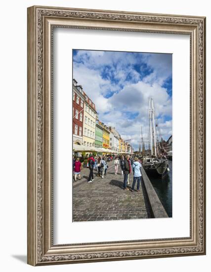 Tourists in Nyhavn, 17th Century Waterfront, Copenhagen, Denmark-Michael Runkel-Framed Photographic Print