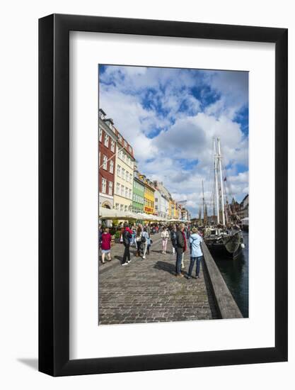 Tourists in Nyhavn, 17th Century Waterfront, Copenhagen, Denmark-Michael Runkel-Framed Photographic Print