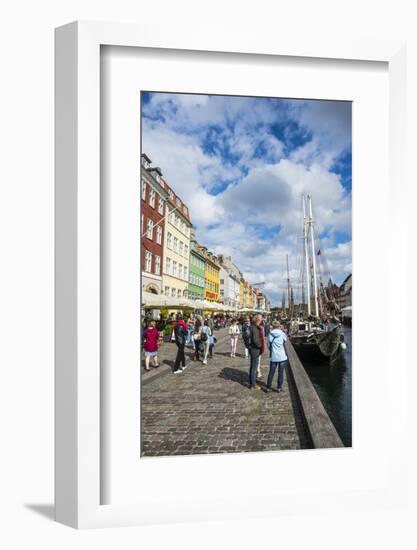 Tourists in Nyhavn, 17th Century Waterfront, Copenhagen, Denmark-Michael Runkel-Framed Photographic Print