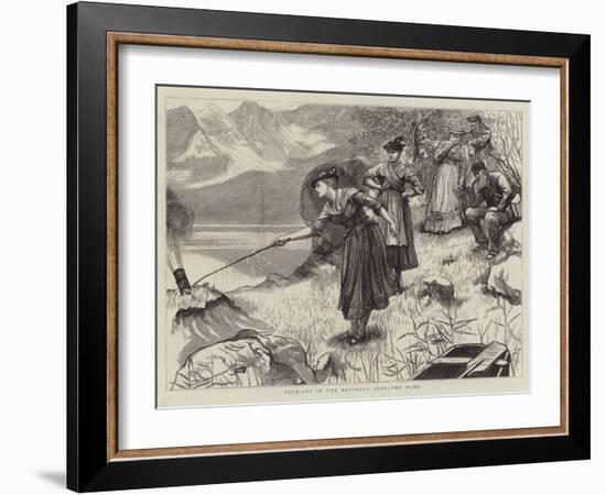 Tourists in the Bavarian Alps, the Echo-Hubert von Herkomer-Framed Giclee Print