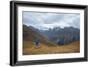 Tourists in the Mountains Standing on a Rock and Looking over the Valley. Overcast. Main Caucasian-Kotenko-Framed Photographic Print