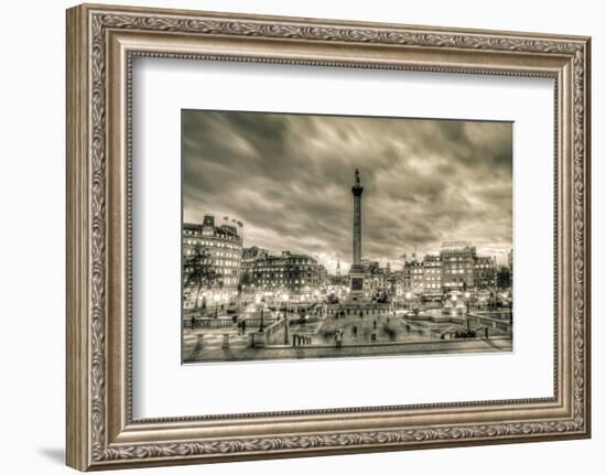 Tourists in Trafalgar Square-null-Framed Art Print