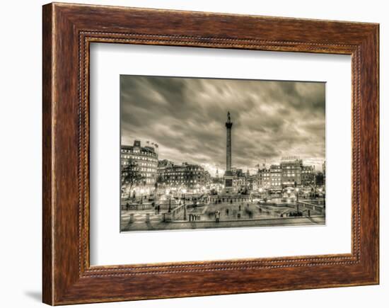 Tourists in Trafalgar Square-null-Framed Art Print