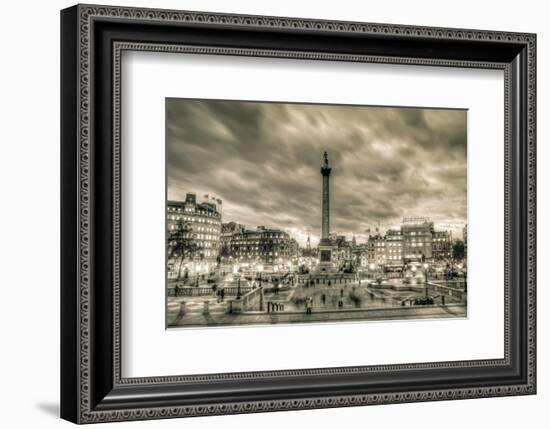 Tourists in Trafalgar Square-null-Framed Art Print