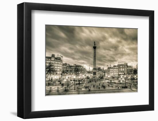 Tourists in Trafalgar Square-null-Framed Art Print