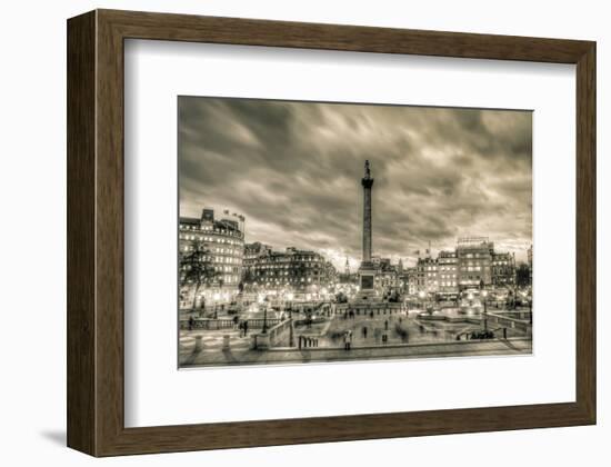 Tourists in Trafalgar Square-null-Framed Art Print