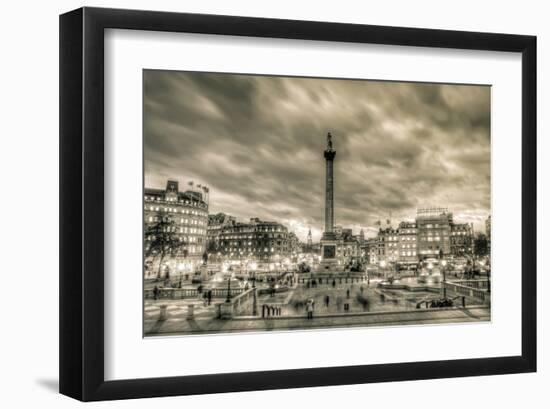 Tourists in Trafalgar Square-null-Framed Art Print