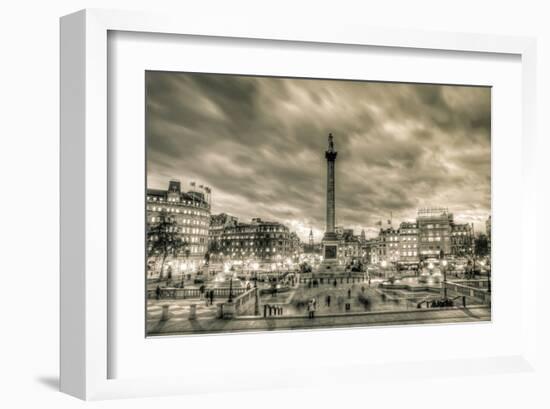 Tourists in Trafalgar Square-null-Framed Art Print
