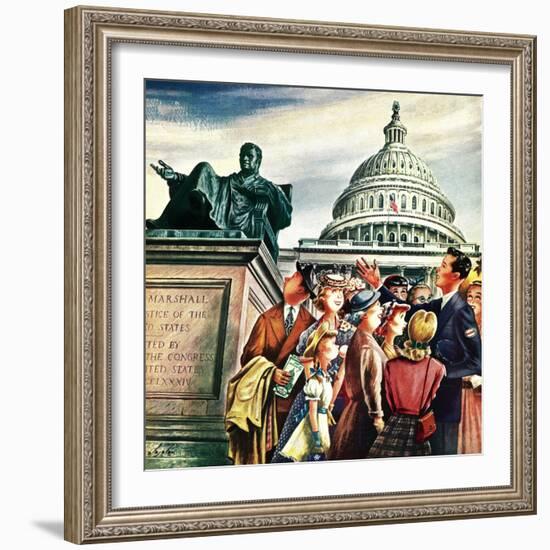 "Tourists in Washington D. C.," August 7, 1948-Constantin Alajalov-Framed Giclee Print