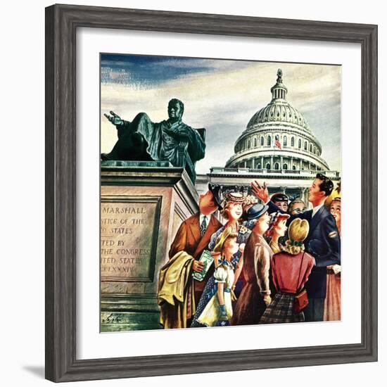 "Tourists in Washington D. C.," August 7, 1948-Constantin Alajalov-Framed Giclee Print