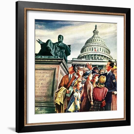 "Tourists in Washington D. C.," August 7, 1948-Constantin Alajalov-Framed Giclee Print