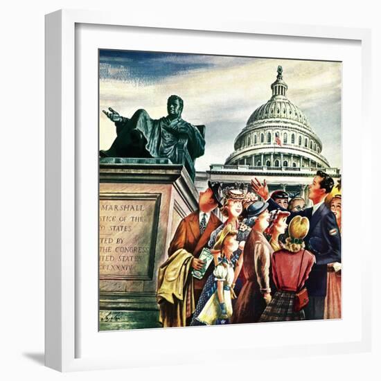 "Tourists in Washington D. C.," August 7, 1948-Constantin Alajalov-Framed Giclee Print