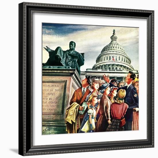 "Tourists in Washington D. C.," August 7, 1948-Constantin Alajalov-Framed Giclee Print