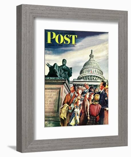 "Tourists in Washington D. C.," Saturday Evening Post Cover, August 7, 1948-Constantin Alajalov-Framed Giclee Print