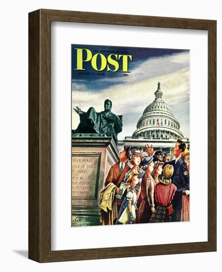 "Tourists in Washington D. C.," Saturday Evening Post Cover, August 7, 1948-Constantin Alajalov-Framed Giclee Print