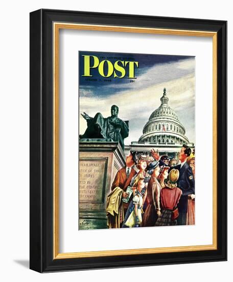 "Tourists in Washington D. C.," Saturday Evening Post Cover, August 7, 1948-Constantin Alajalov-Framed Giclee Print