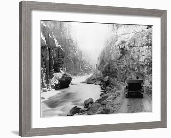 Tourists in Yellowstone National Park-null-Framed Photographic Print