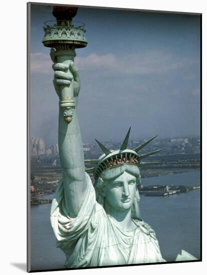 Tourists Looking Out from the Statue of Liberty Crown-Ralph Morse-Mounted Photographic Print