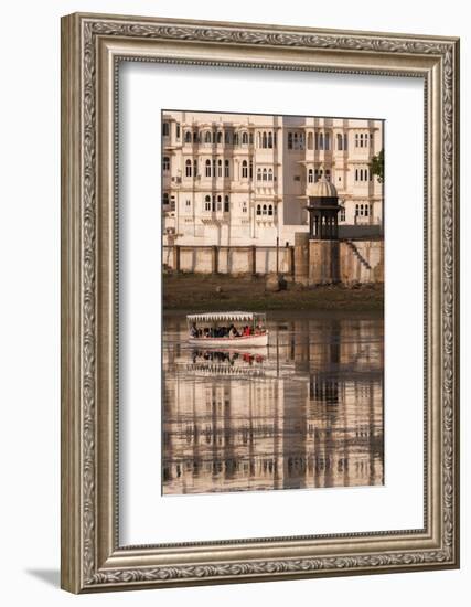 Tourists on a Boat on Lake Pichola in Udaipur, Rajasthan, India, Asia-Martin Child-Framed Photographic Print