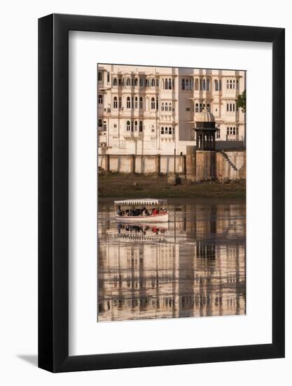 Tourists on a Boat on Lake Pichola in Udaipur, Rajasthan, India, Asia-Martin Child-Framed Photographic Print