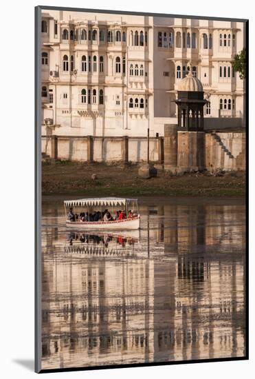 Tourists on a Boat on Lake Pichola in Udaipur, Rajasthan, India, Asia-Martin Child-Mounted Photographic Print