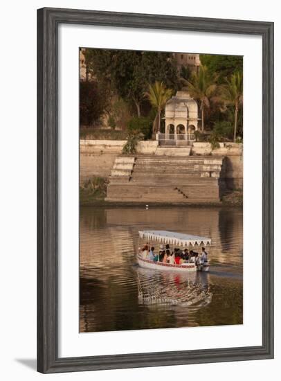 Tourists on a Boat on Lake Pichola in Udaipur, Rajasthan, India, Asia-Martin Child-Framed Photographic Print