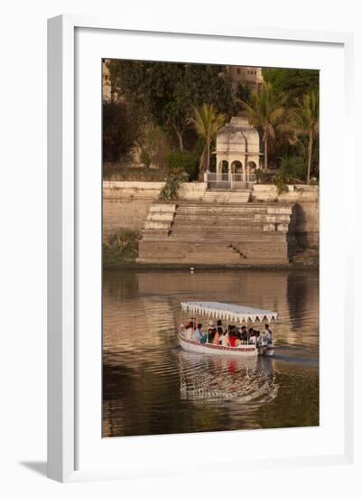 Tourists on a Boat on Lake Pichola in Udaipur, Rajasthan, India, Asia-Martin Child-Framed Photographic Print