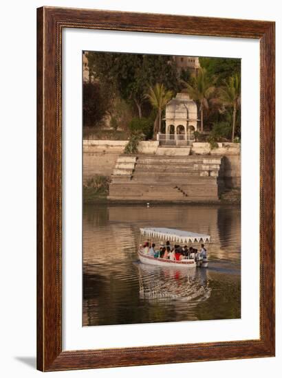 Tourists on a Boat on Lake Pichola in Udaipur, Rajasthan, India, Asia-Martin Child-Framed Photographic Print