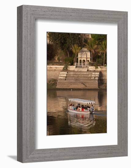 Tourists on a Boat on Lake Pichola in Udaipur, Rajasthan, India, Asia-Martin Child-Framed Photographic Print