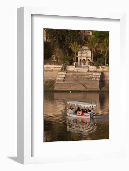 Tourists on a Boat on Lake Pichola in Udaipur, Rajasthan, India, Asia-Martin Child-Framed Photographic Print
