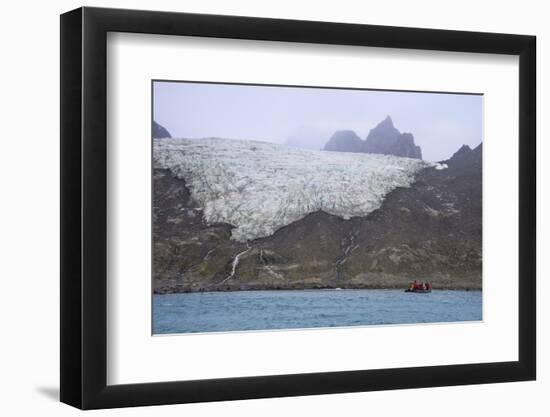 Tourists on a zodiac watching a glacier on Elephant Island, South Shetland Islands, Antarctica, Pol-Michael Runkel-Framed Photographic Print