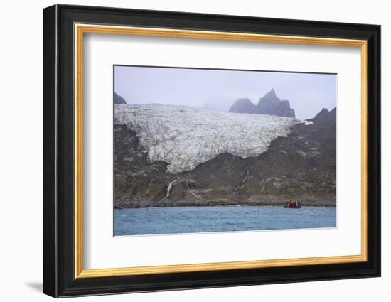 Tourists on a zodiac watching a glacier on Elephant Island, South Shetland Islands, Antarctica, Pol-Michael Runkel-Framed Photographic Print