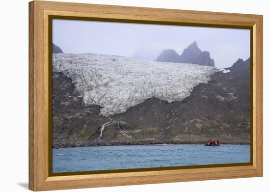 Tourists on a zodiac watching a glacier on Elephant Island, South Shetland Islands, Antarctica, Pol-Michael Runkel-Framed Premier Image Canvas